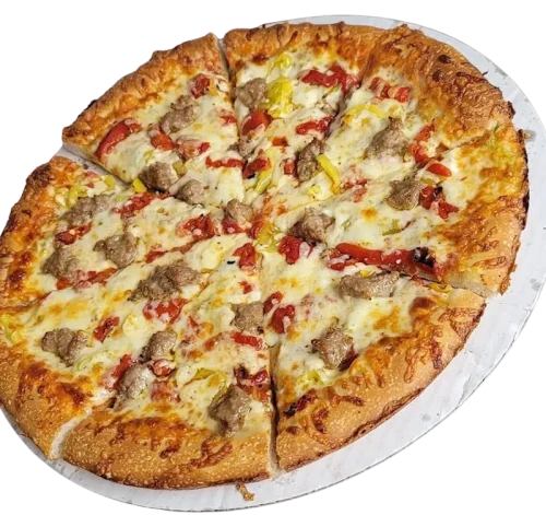 Sausage pizza with peppers in laconia nh