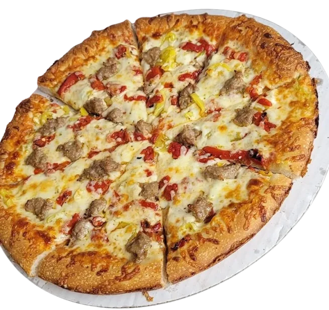 Sausage pizza with peppers in laconia nh